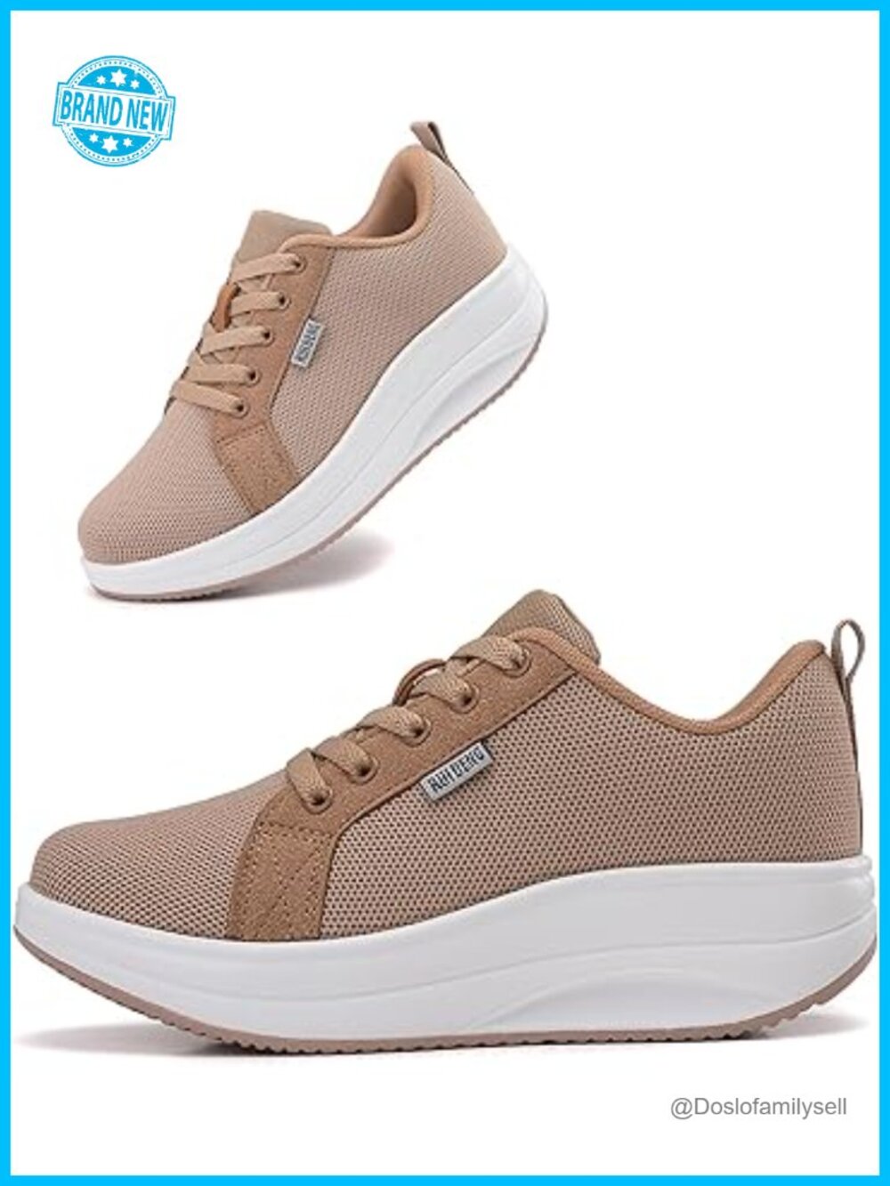 Women's Platform Walking Sneakers Comfy Rocker Bottom Shoes